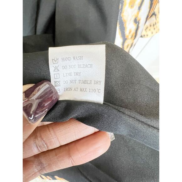 Leopard Print Belted Button Down Coat Midi Swing Dress Brown Black Size XL - Picture 8 of 12